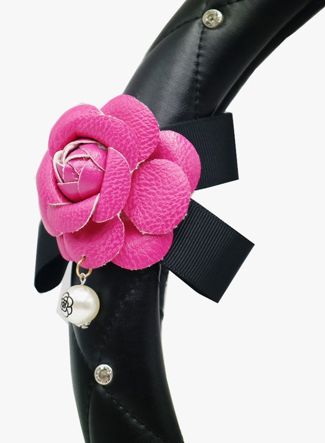 Crystal Flower Decor Steering Wheel Cover - Image 2